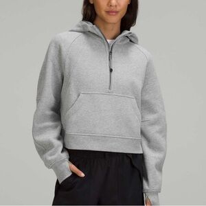 Lululemon Scuba Oversized Half-Zip Hoodie Heathered Core Medium Grey size xs/s